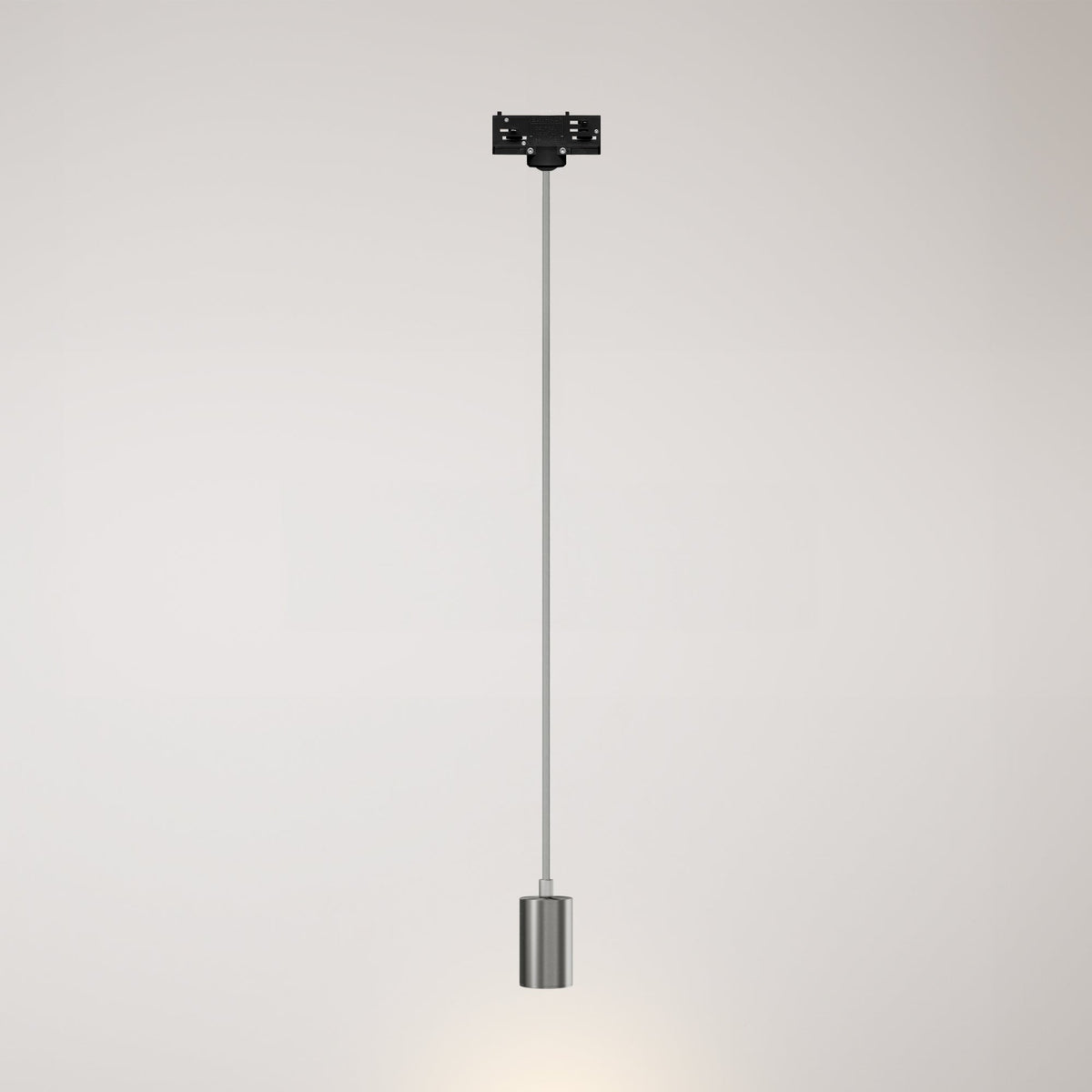 Lampada a sospensione con faretto GU10 Bispot per sistema a binario - Titanio satinato - Creative Cables