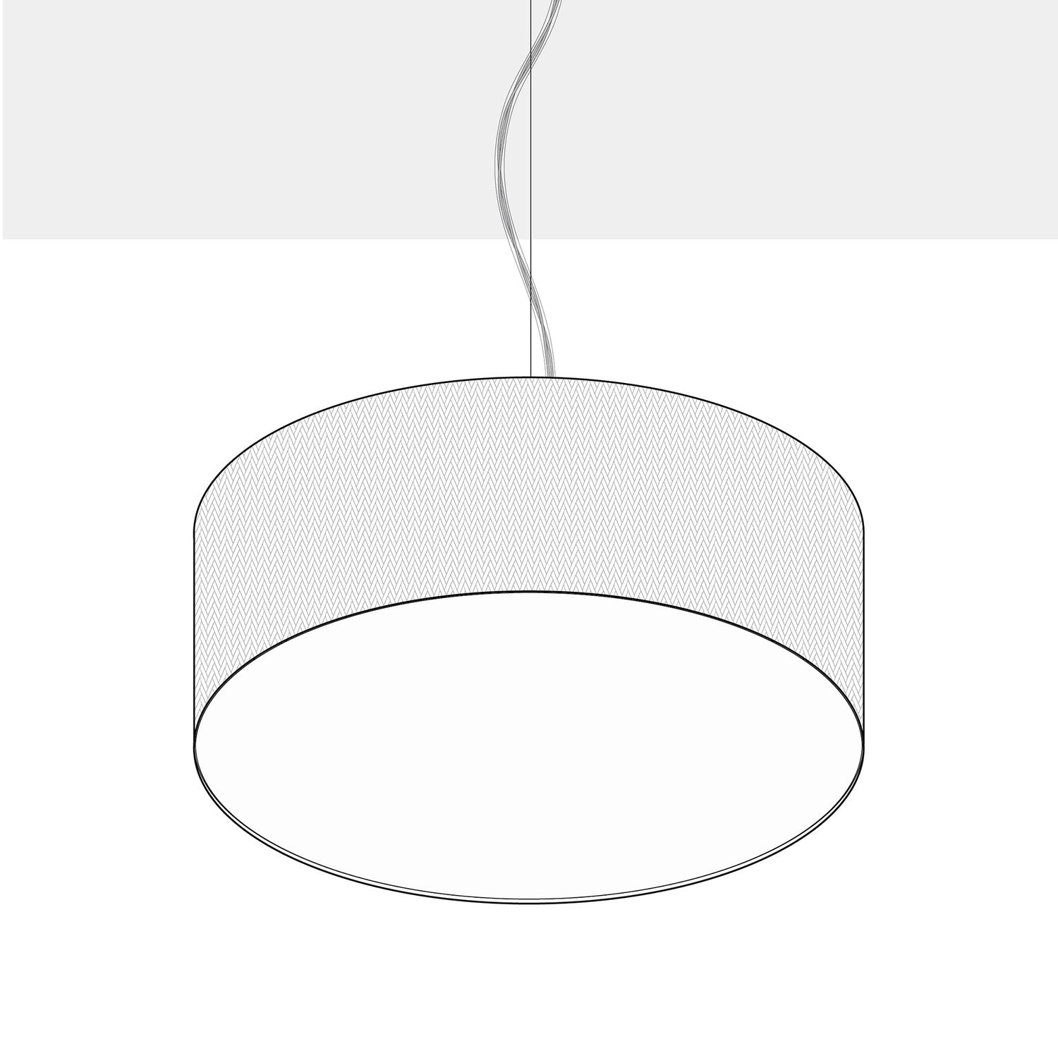 Lampada a sospensione con paralume in tessuto Cilindro Large - Made in Italy - Lino Crudo Si