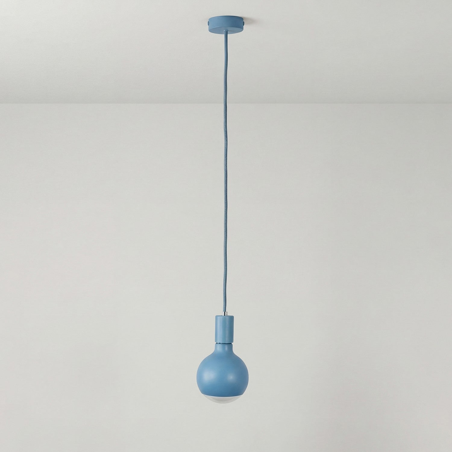 Lampada a sospensione Filotto Metallico con lampadina Lucia - Blu