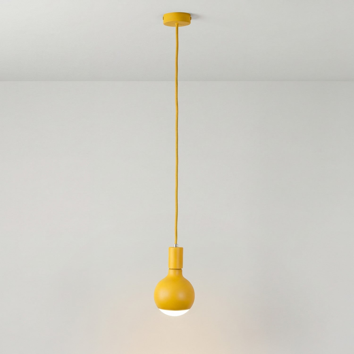 Lampada a sospensione Filotto Metallico con lampadina Lucia - Giallo