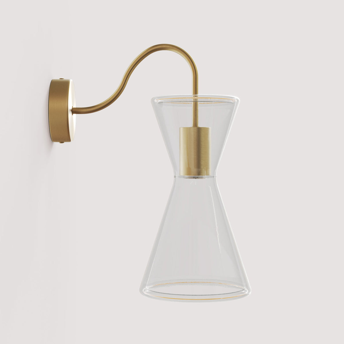 Lampada da parete Ghost Doppio cono con estensione a S - Bronzo satinato