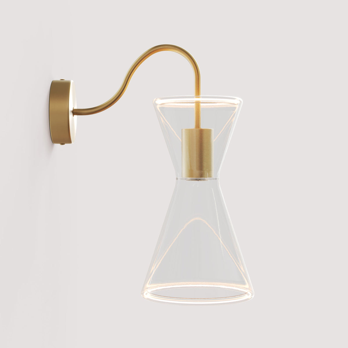 Lampada da parete Ghost Doppio cono con estensione a S - Bronzo satinato