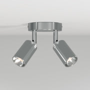 Lampada da parete o soffitto con 2 faretti GU10 Bispot orientabili - Cromo satinato - Creative Cables