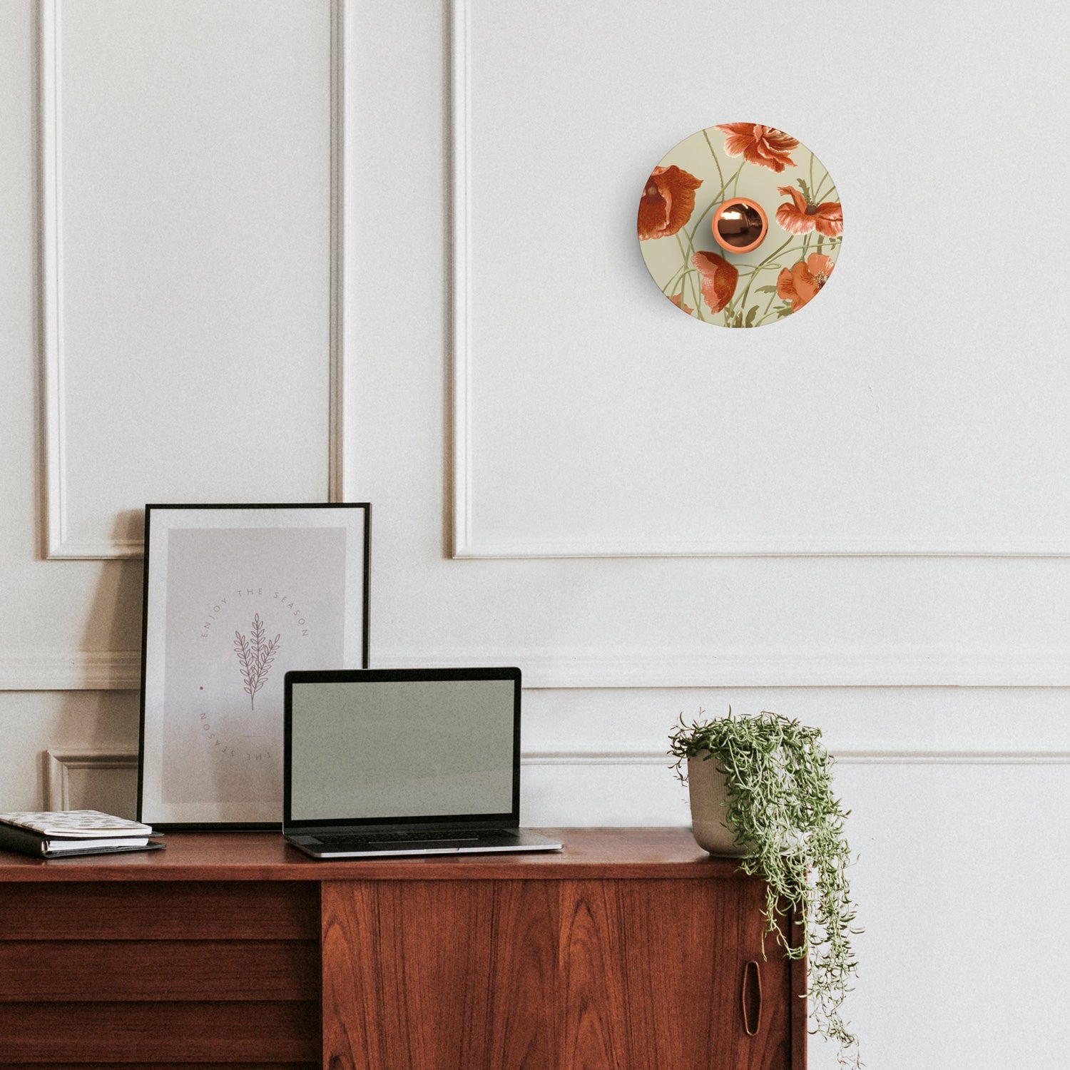 Lampada da parete o soffitto con paralume a disegni floreali 'Blossom Haven' Botanico Papaver - Waterproof IP44