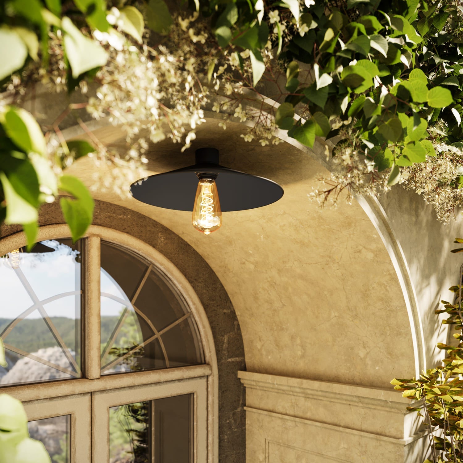 Lampada da soffitto Nera con paralume in metallo Swing - Waterproof IP44 - IO