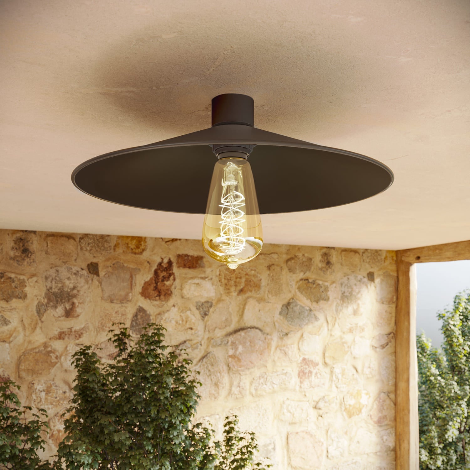 Lampada da soffitto Nera con paralume in metallo Swing - Waterproof IP44 - IO