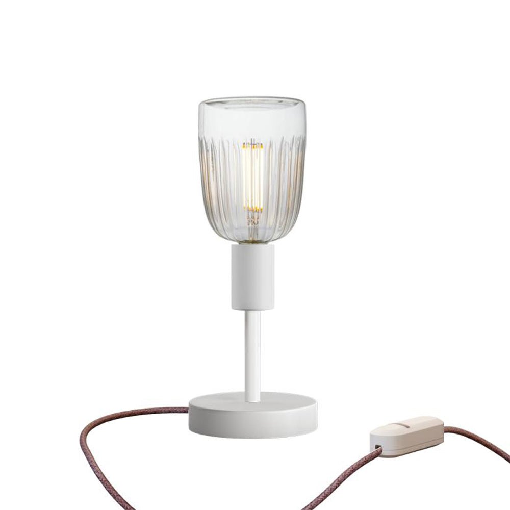 Lampada da tavolo Alzaluce Tiche in metallo - Bianco opaco Dimmer