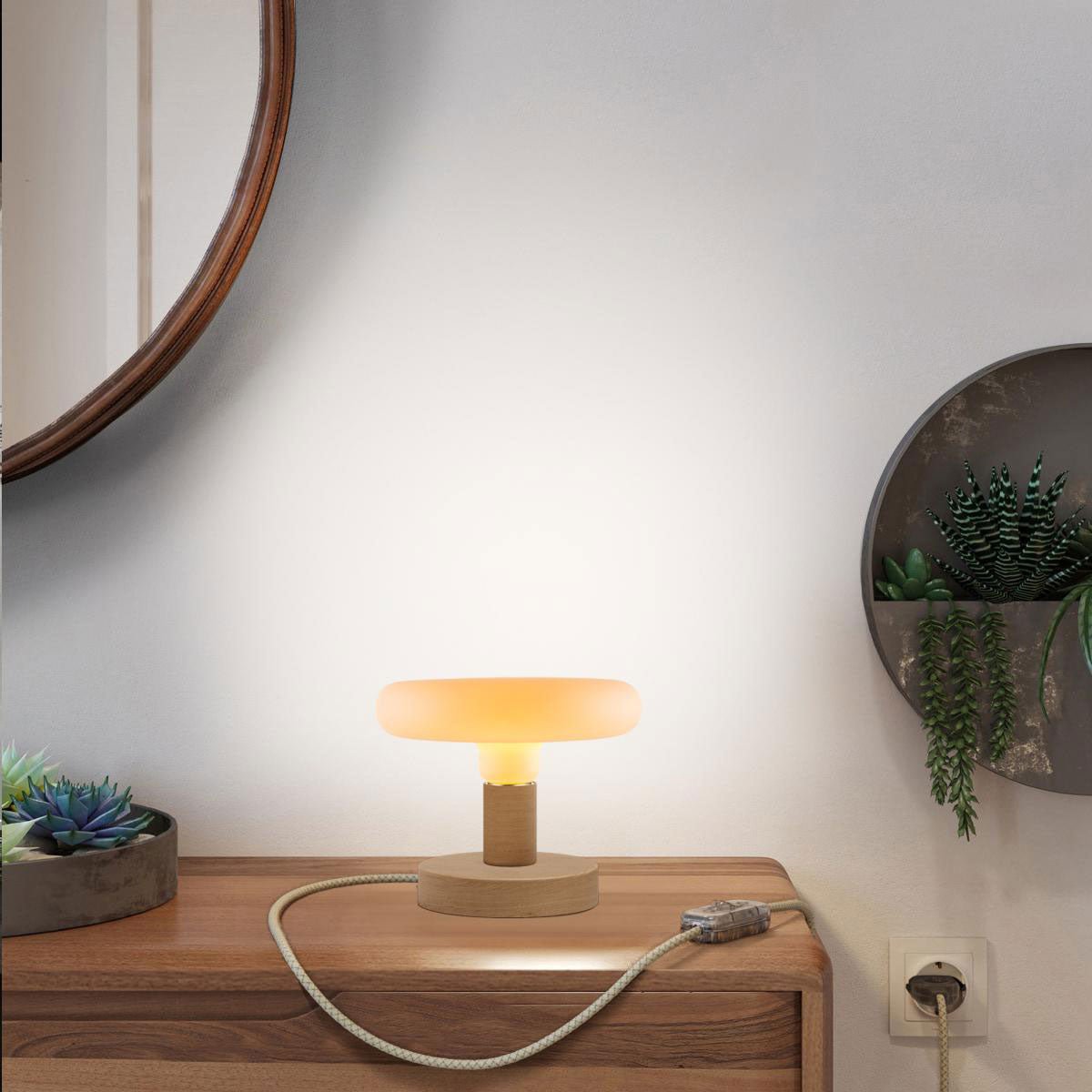 Lampada da tavolo Posaluce Dash in legno - Neutro Interruttore