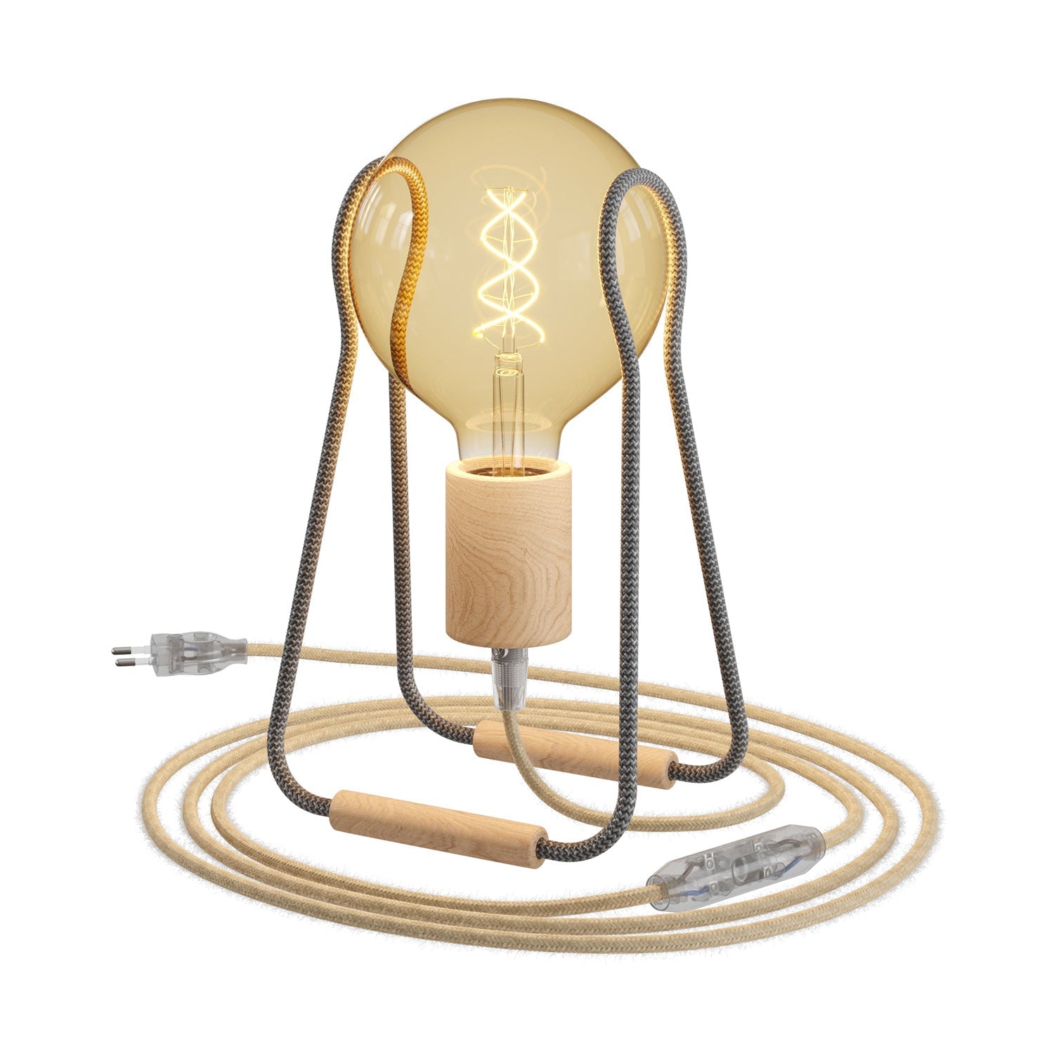 Lampada da tavolo Taché Wood - Zig Zag Grigio scuro