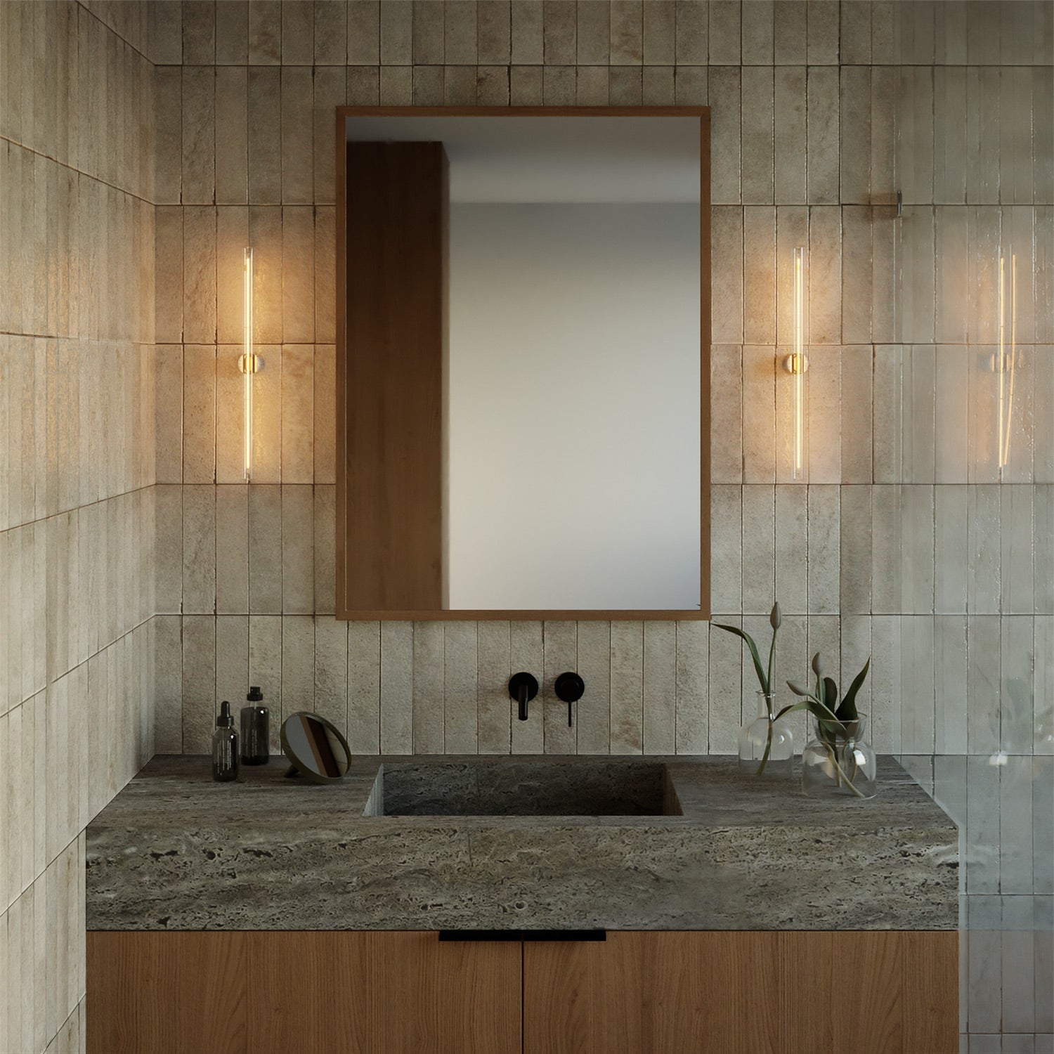 Lampada esse14 da parete o soffitto per lampadina LED S14d - Waterproof IP44 - Effetto White marble