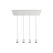 Lampada faretto a sospensione 4 cadute GU1d0 con XXL Rose-One rettangolare 675 mm - Bianco opaco