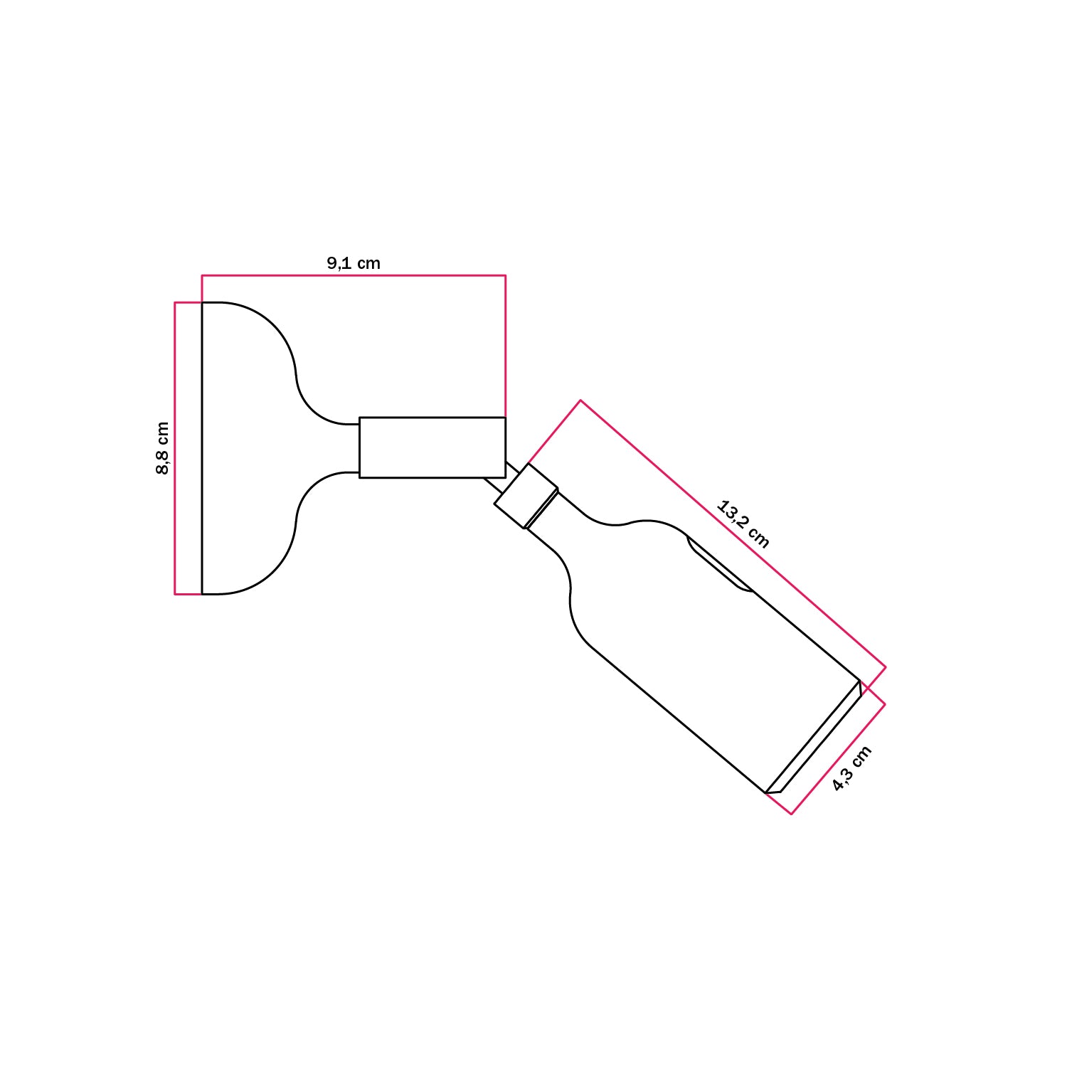 Lampada Fermaluce in silicone con snodo e con interruttore incorporato - Salmone