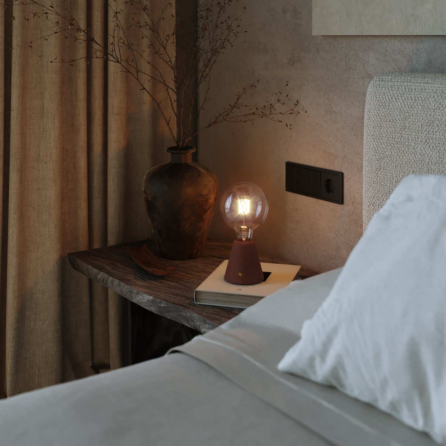 Lampada portatile ricaricabile Cabless01 con lampadina globo G125 - Terracotta