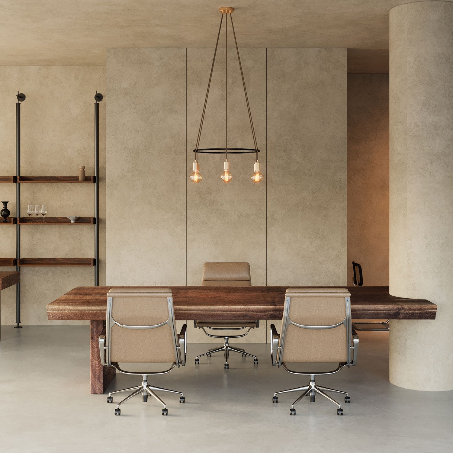 Lampadario Cage a 6 cadute Globo - Bronzo satinato