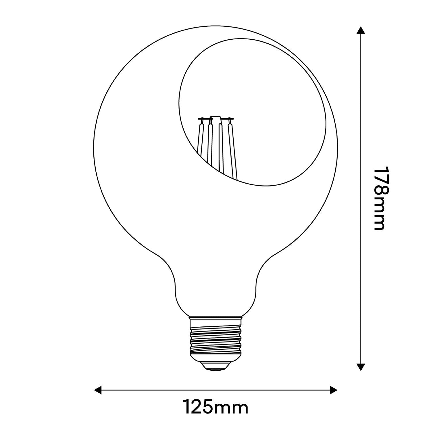 Lampadina LED Camo G125 4,8W 806Lm E27 2700K Dimmerabile - Nero