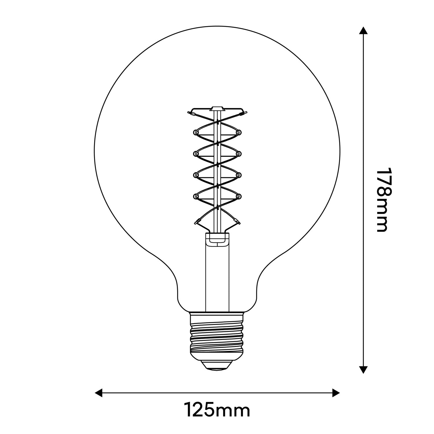 Lampadina LED Smoky Globo G125 4,8W 250Lm E27 1800K Dimmerabile - D04