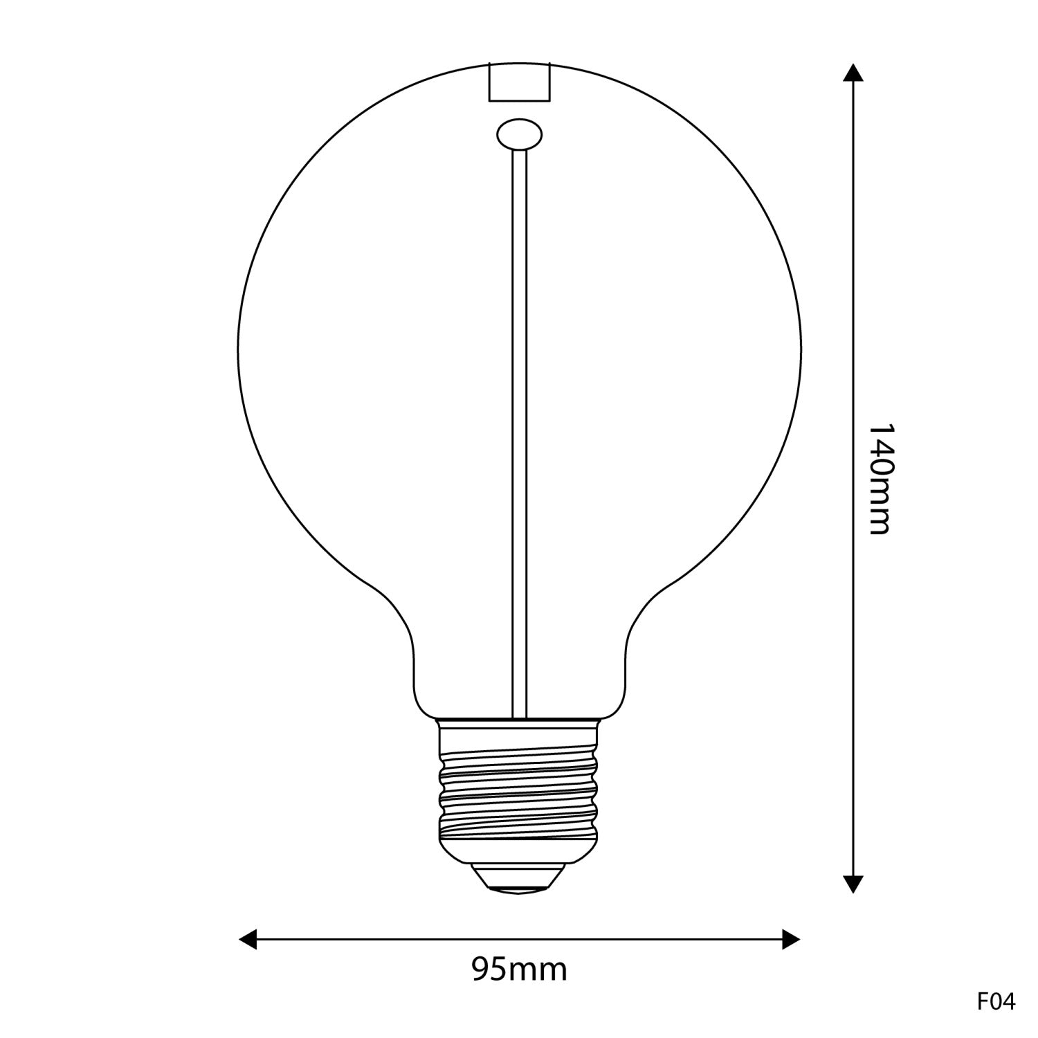 Lampadina LED Smoky Magnetic Deco Line Globo G95 2,2W 60Lm E27 1800K - F04