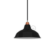 Paralume Bistrot in metallo smaltato con attacco E27, diametro 30 cm - Nero