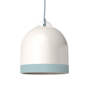 Paralume Campana M bicolore in ceramica Bianco e Azzurro, collezione Materia - Made in Italy