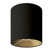 Paralume Cilindro M in tessuto con attacco E27 - Made in Italy - Cinette nero interno Oro