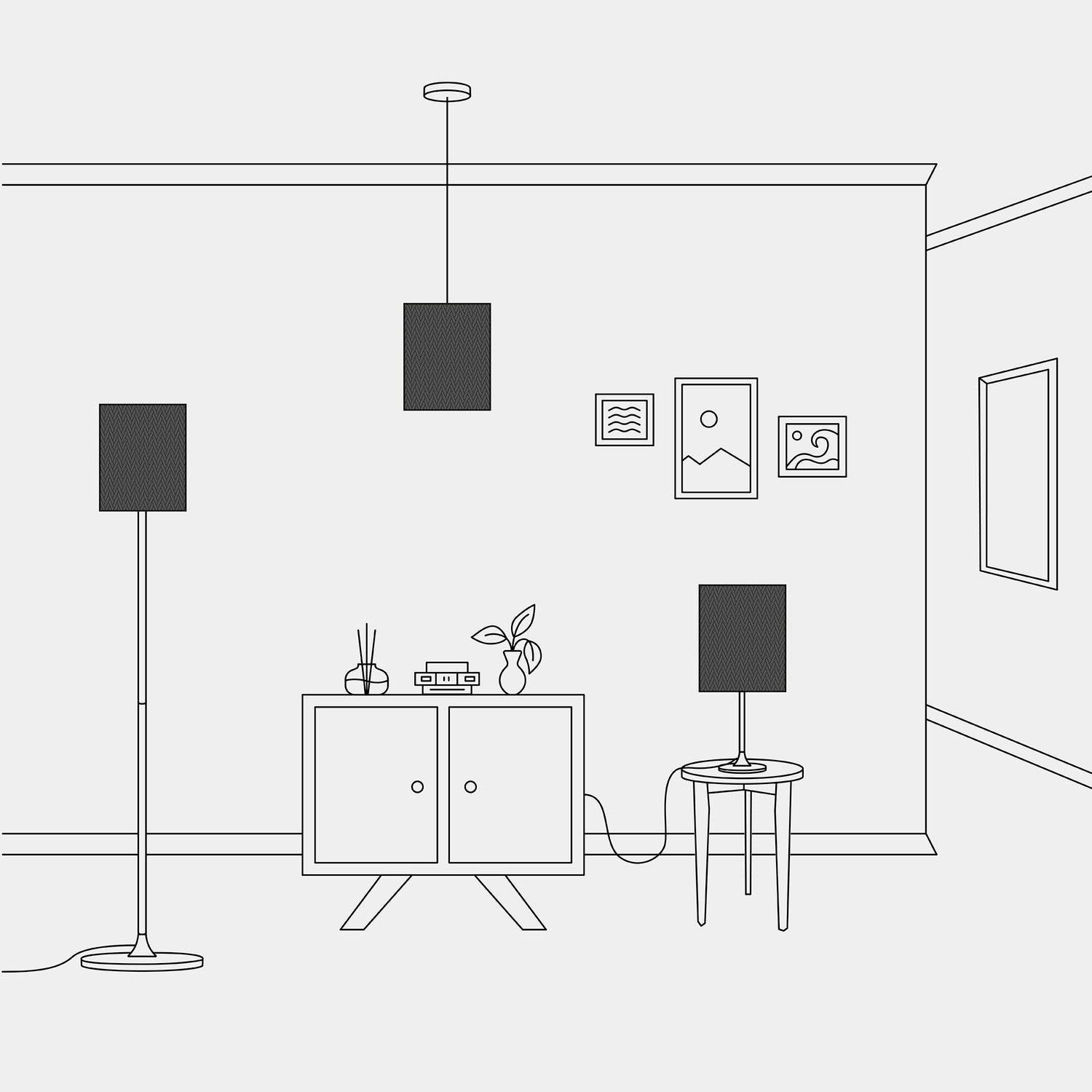 Paralume Cilindro M in tessuto con attacco E27 - Made in Italy - Teletta antracite