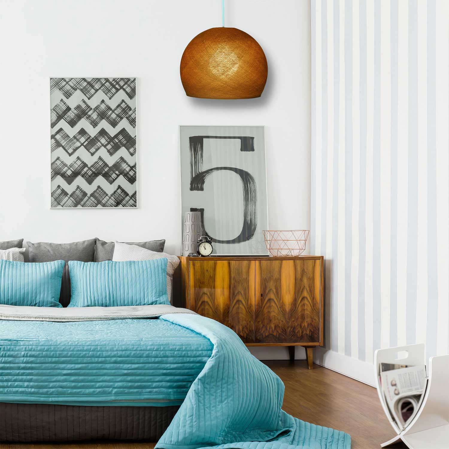 Paralume Cupola in filo 100% fatto a mano - Poliestere Aragosta