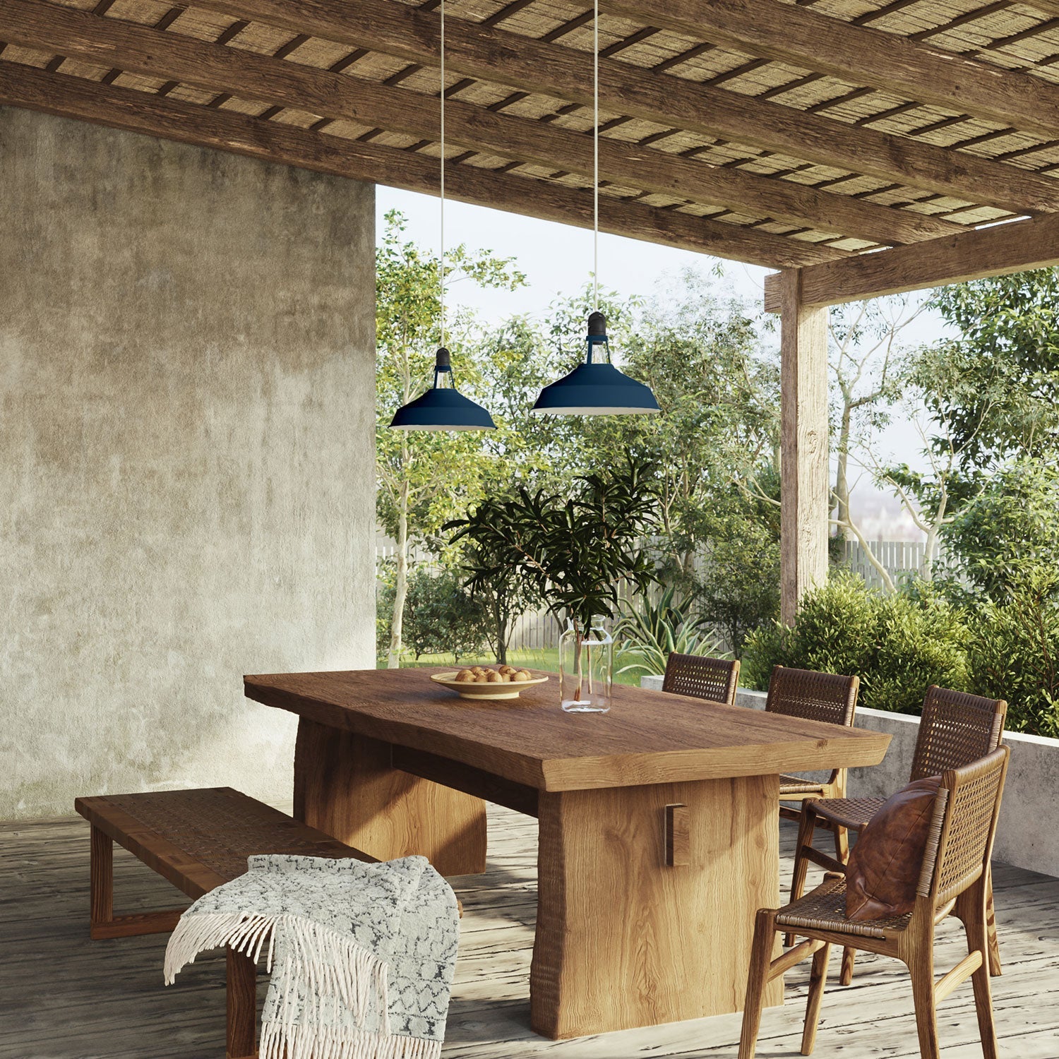 Paralume Harbour in metallo smaltato con attacco E27, diametro 38 cm - Petrolio