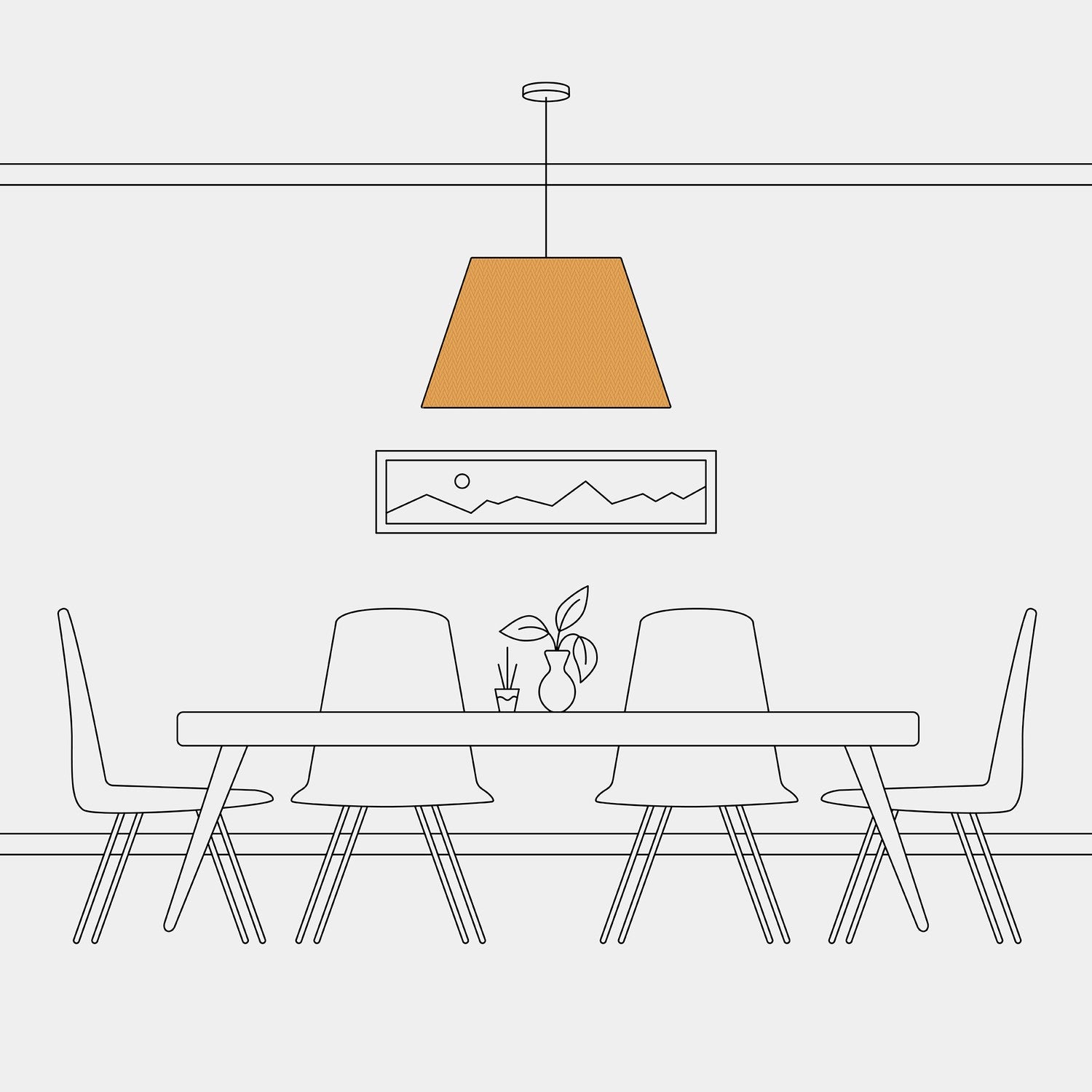 Paralume Impero L per sospensione con attacco E27 - Made in Italy - Teletta Mandarino