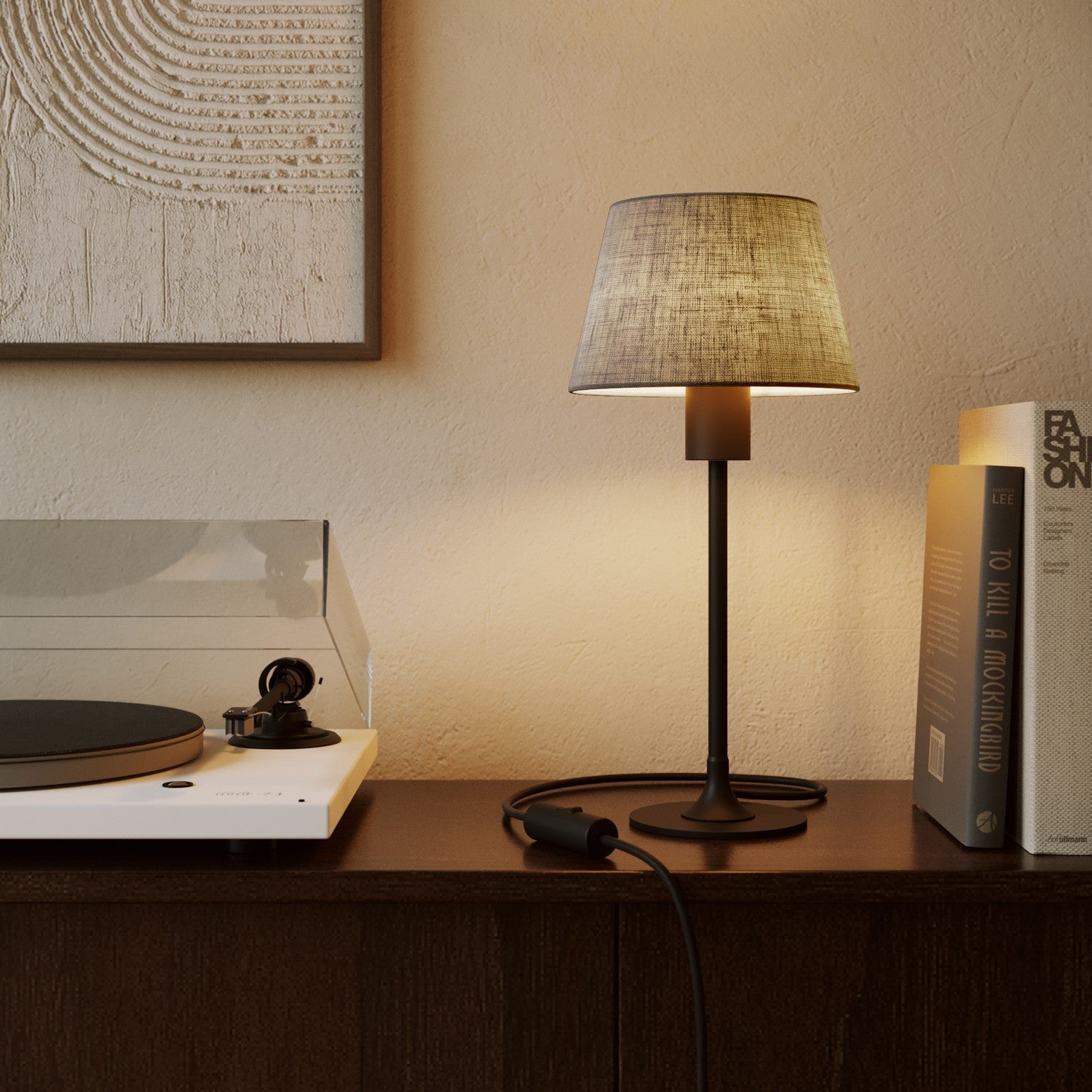 Paralume Impero S con attacco E27 per lampada da tavolo o applique - Made in Italy - Camelot Grigio