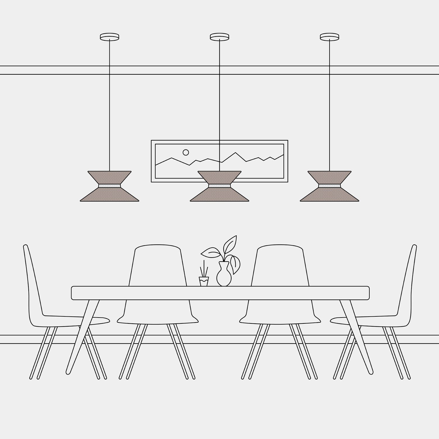 Paralume in tessuto Clessidra Arenal cenere - Made in Italy Arenal sabbia
