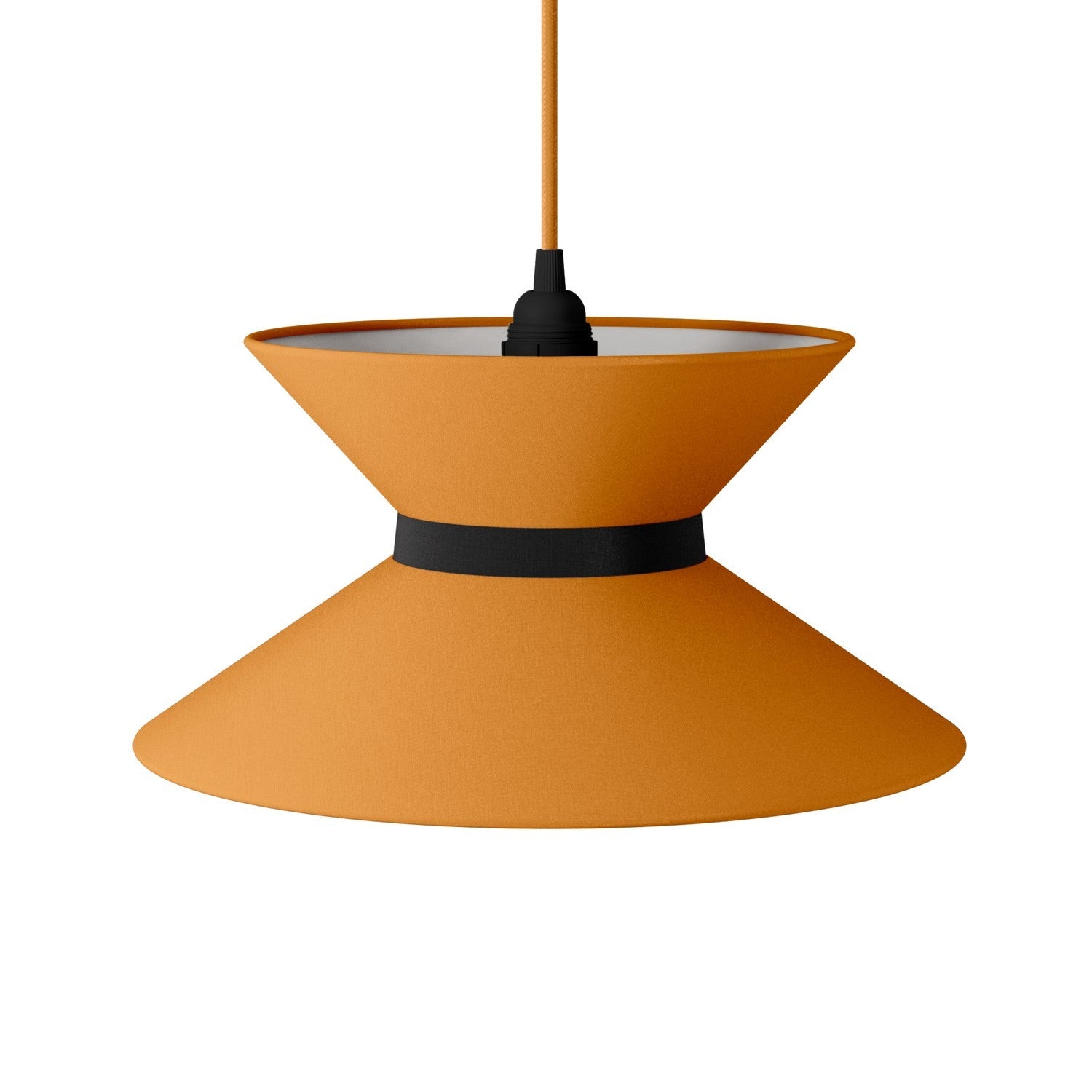 Paralume in tessuto Clessidra Teletta mandarino - Made in Italy Teletta antracite