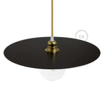 Piatto Ellepì oversize in ferro verniciato per lampade a sospensione, diametro 40 cm - Made in Italy - Nero