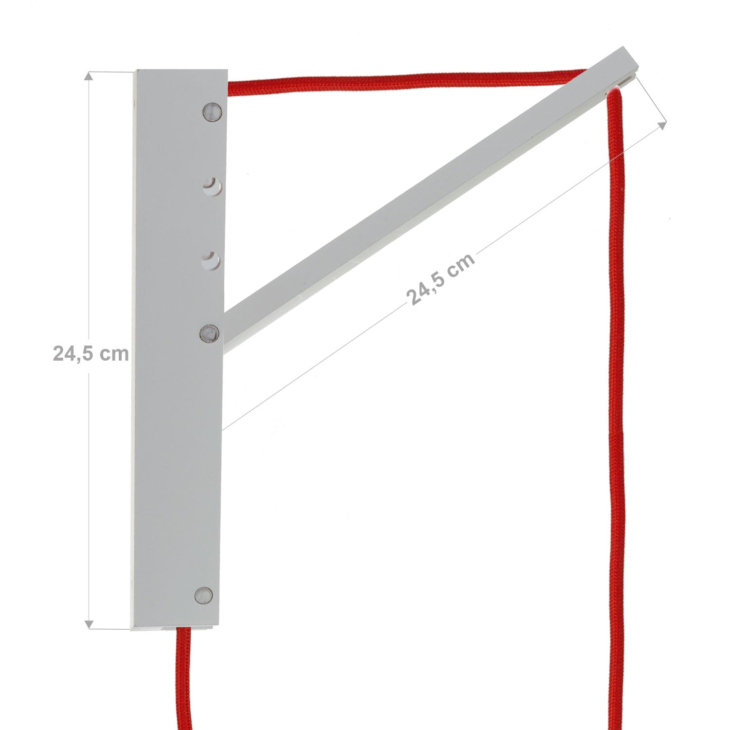 Pinocchio, supporto a muro regolabile in legno per lampade a sospensione - Bianco