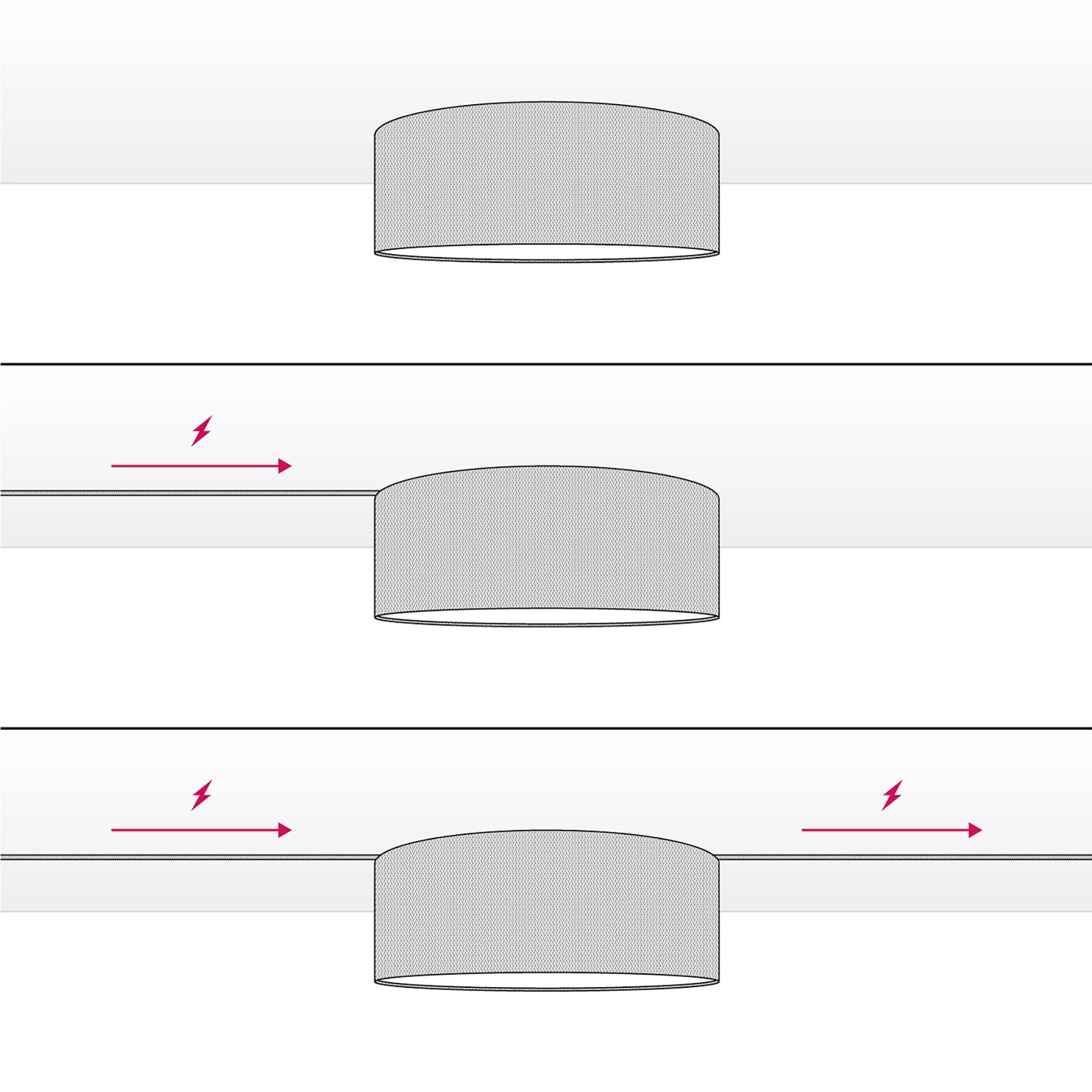 Plafoniera in tessuto Small - Made in Italy - Arenal Bordeaux