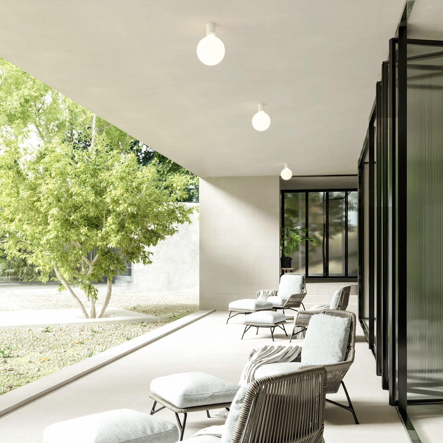 Portalampada E27 Bianco da parete o soffitto - Waterproof IP44