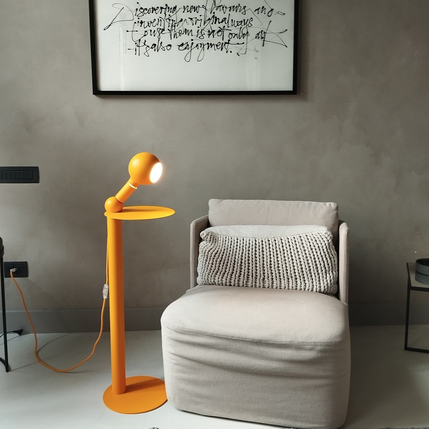 Rocco - Lampada da terra con lampadina Camo - Giallo - Creative Cables