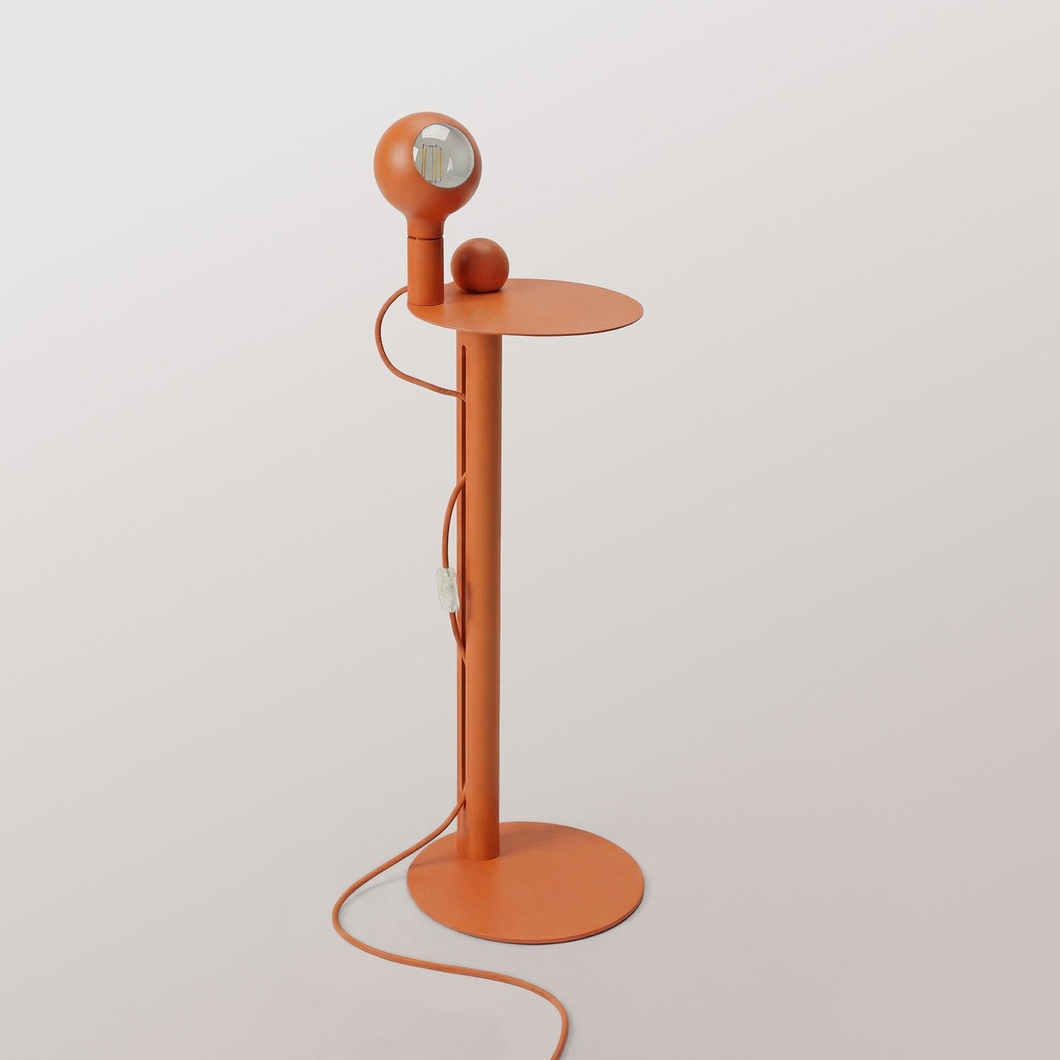 Rocco - Lampada da terra con spina UK e lampadina Camo - Arancione