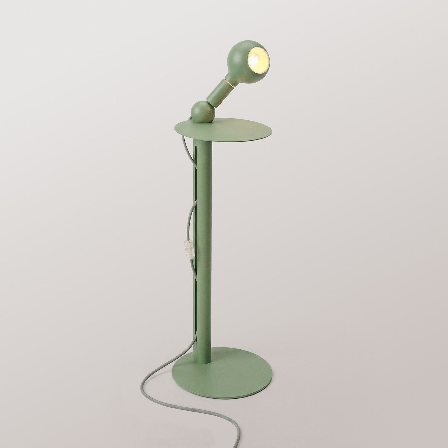 Rocco - Lampada da terra con spina UK e lampadina Camo - Verde