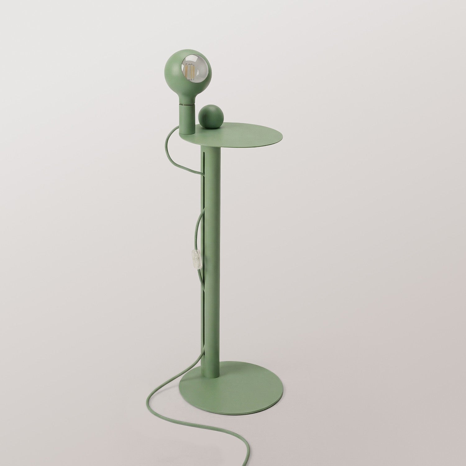 Rocco - Lampada da terra con spina UK e lampadina Camo - Verde