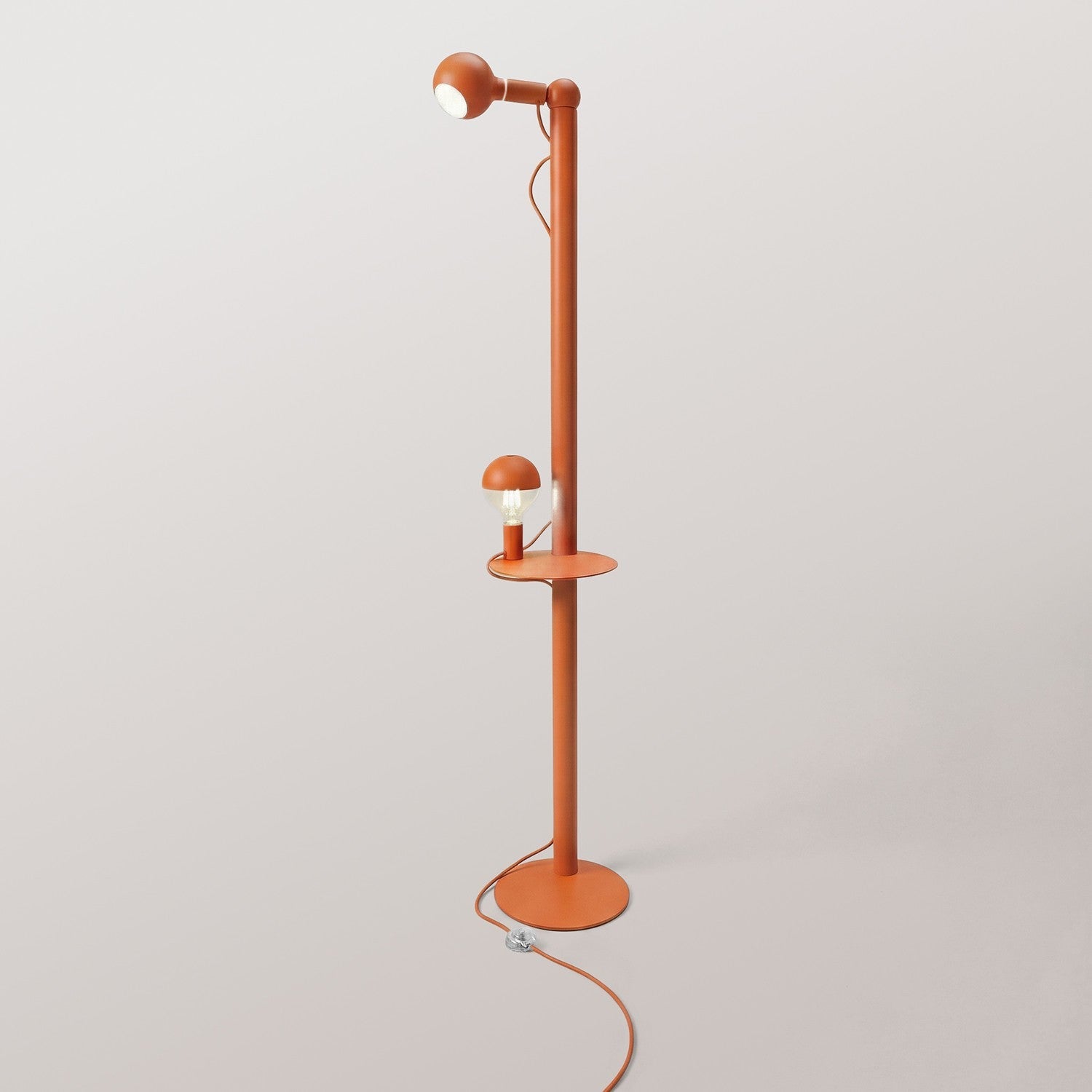 Rocco XXL - Lampada da terra con spina UK e lampadina Maria e Camo - Arancio