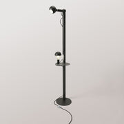 Rocco XXL - Lampada da terra con spina UK e lampadina Maria e Camo - Nero