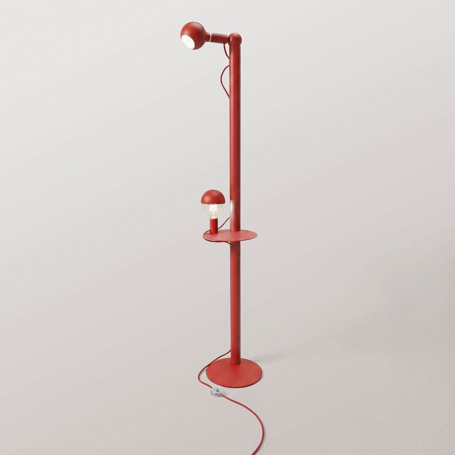 Rocco XXL - Lampada da terra con spina UK e lampadina Maria e Camo - Rosso