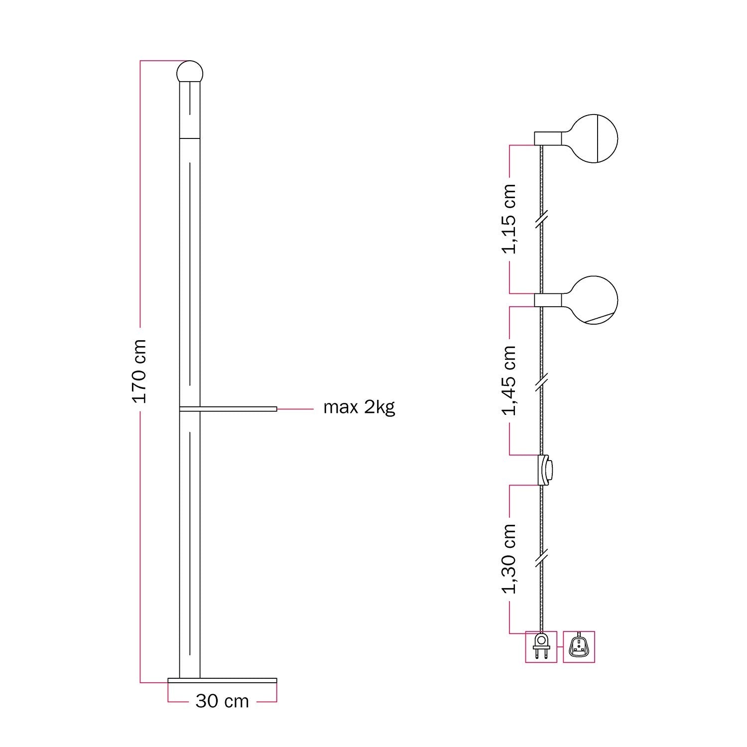Rocco XXL - Lampada da terra con spina UK e lampadina Maria e Camo - Verde