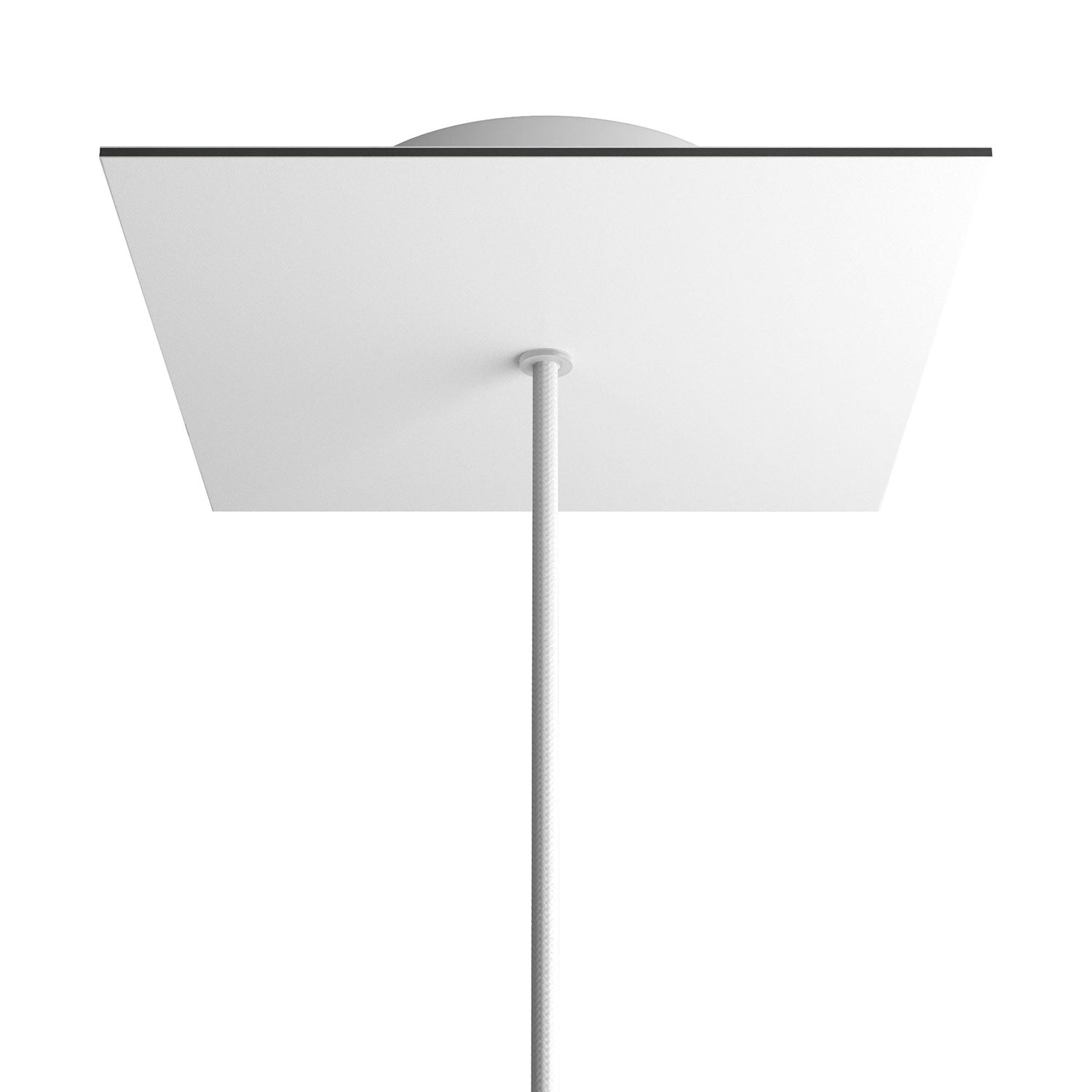 Rosone Rose-One quadrato, 200 mm con 1 foro e 4 fori laterali - Bianco opaco Bianco