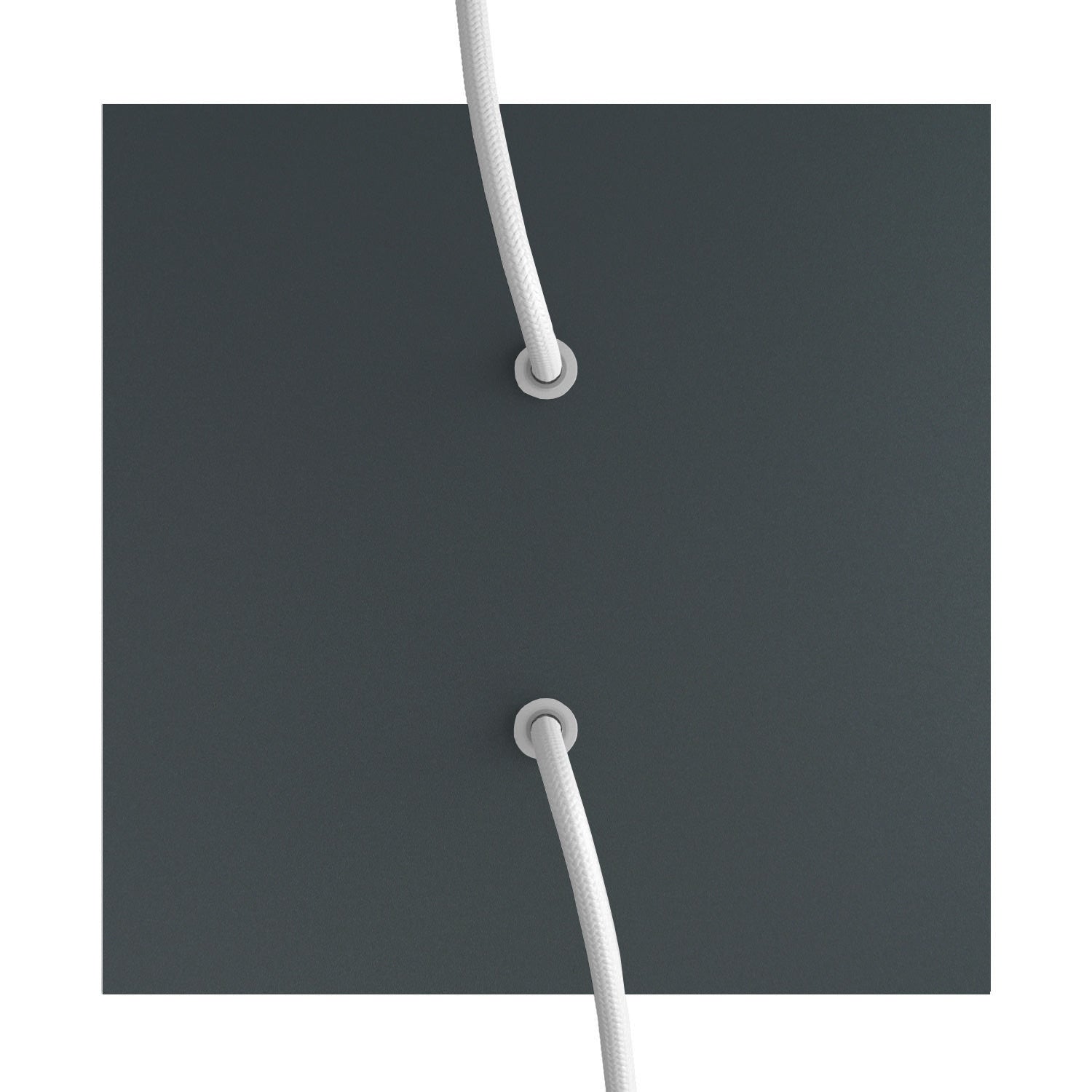 Rosone Rose-One quadrato, 200 mm con 2 fori e 4 fori laterali - Antracite Bianco