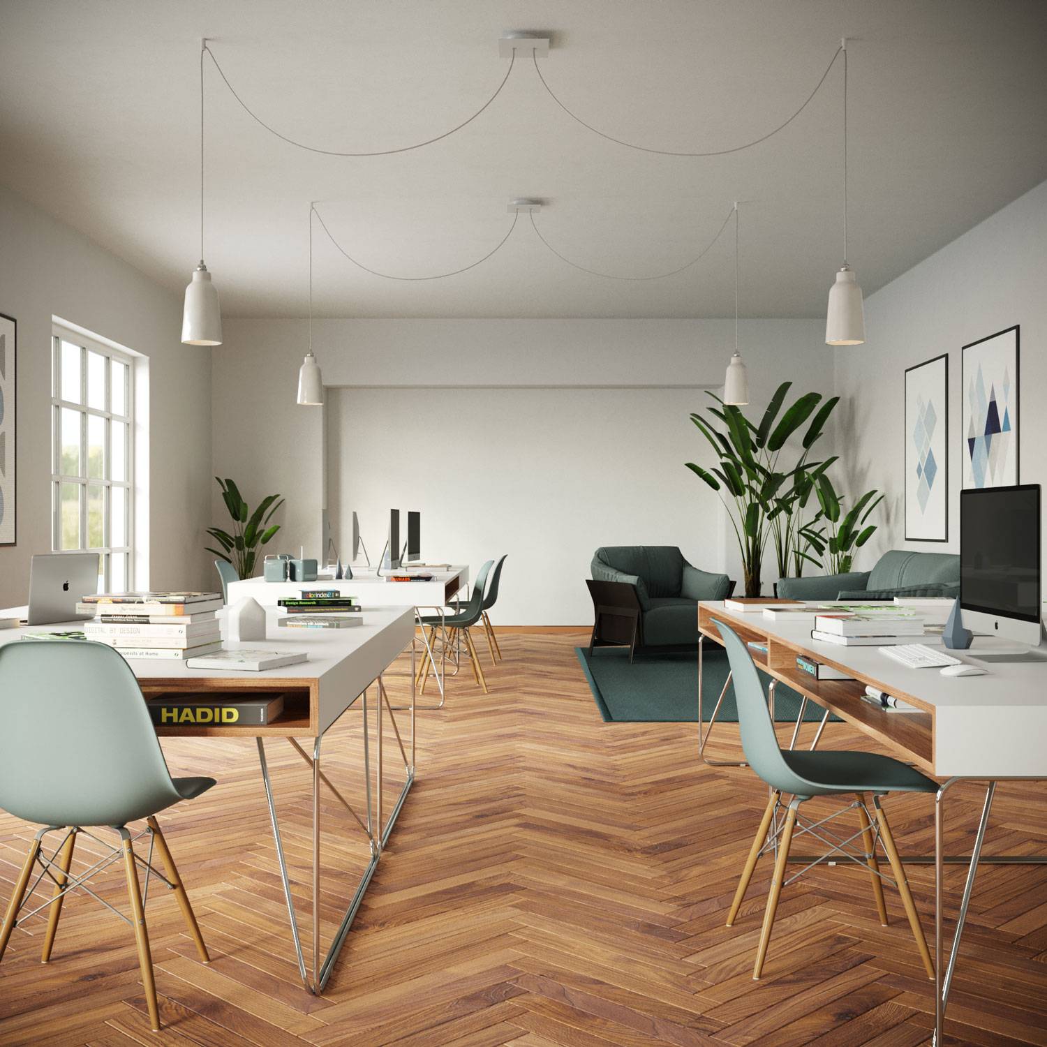 Rosone Rose-One quadrato, 200 mm con 2 fori e 4 fori laterali - Dibond Acciaio satinato Bianco