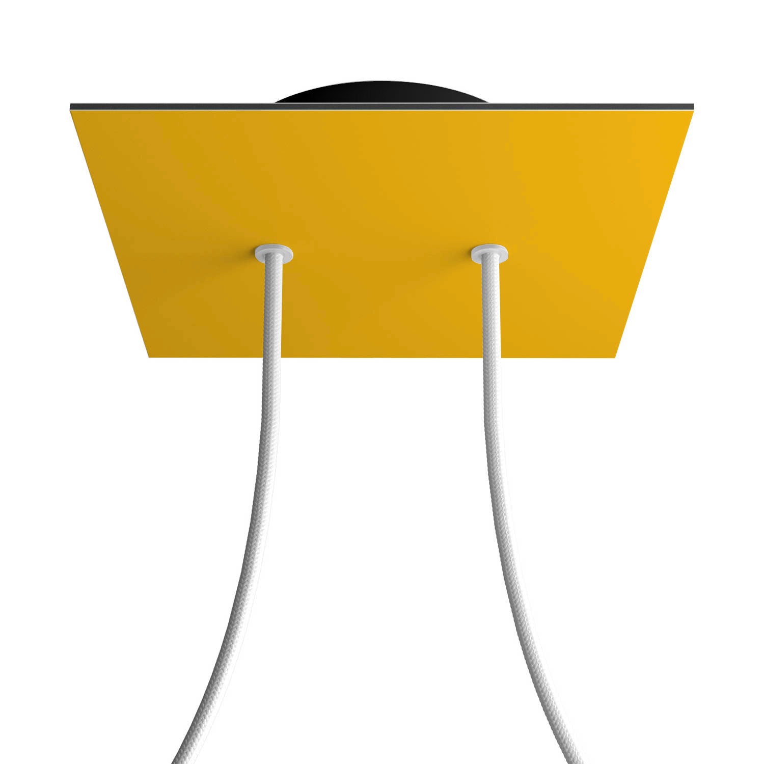 Rosone Rose-One quadrato, 200 mm con 2 fori e 4 fori laterali - Mostarda Nero