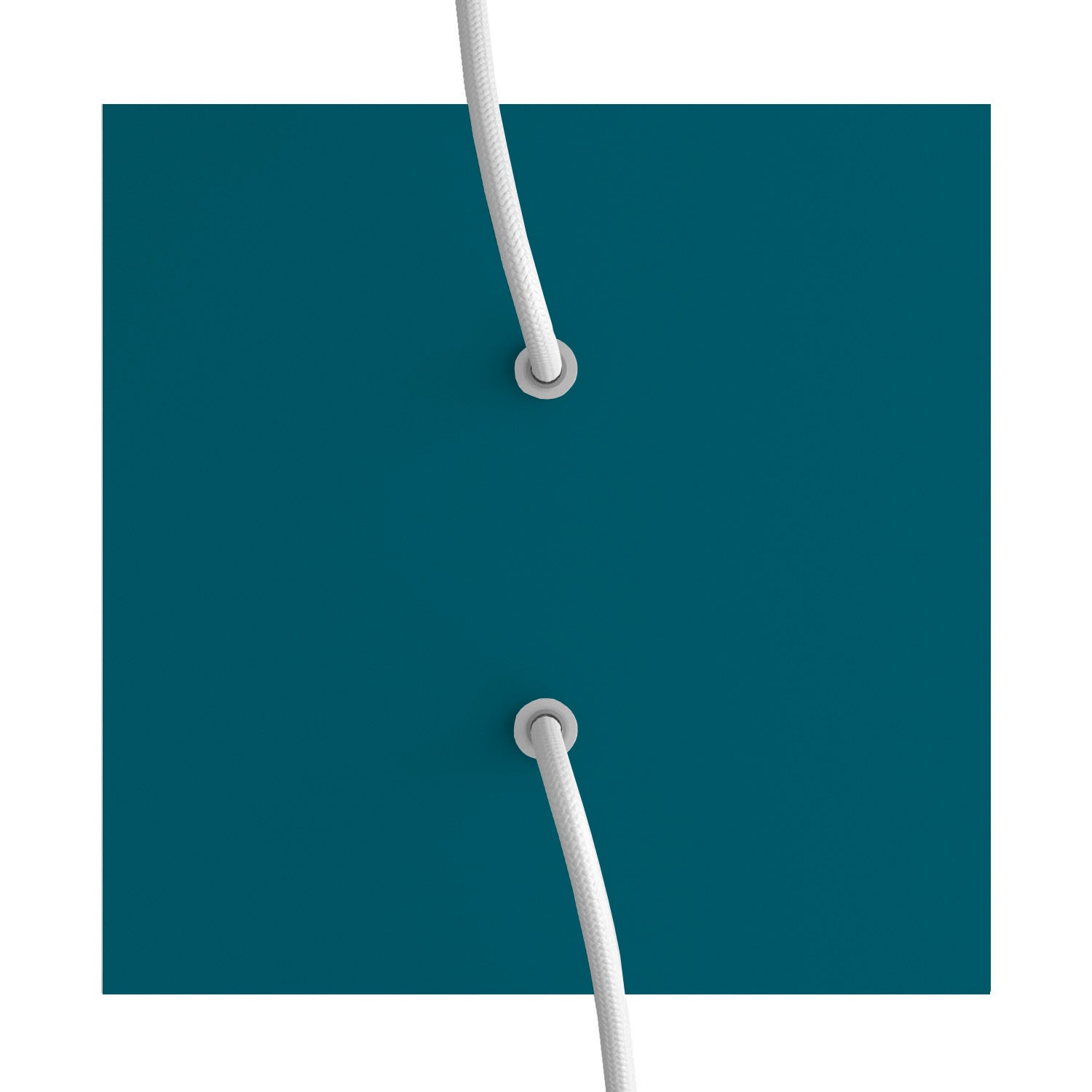 Rosone Rose - One quadrato, 200 mm con 2 fori e 4 fori laterali - Petrolio - Creative Cables