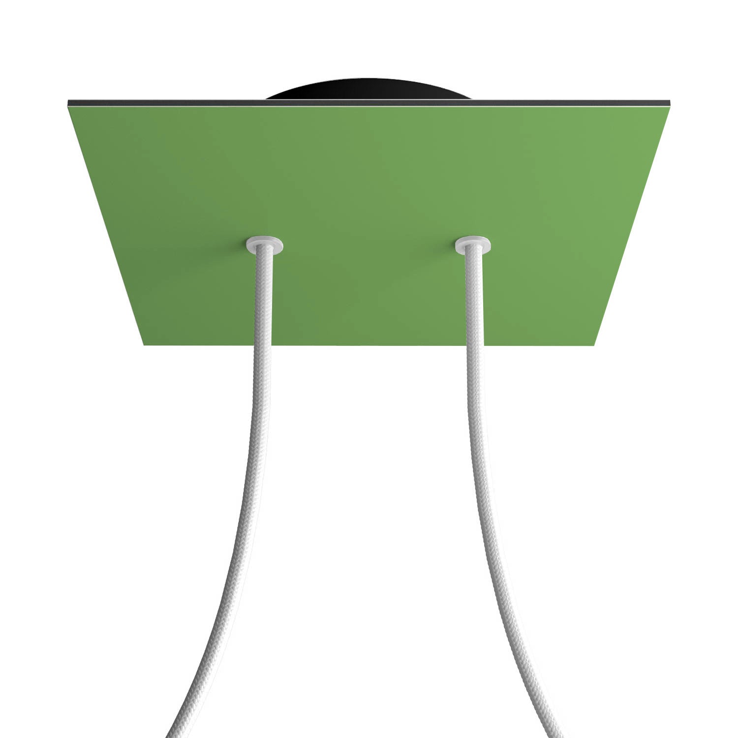 Rosone Rose-One quadrato, 200 mm con 2 fori e 4 fori laterali - Verde prato Nero