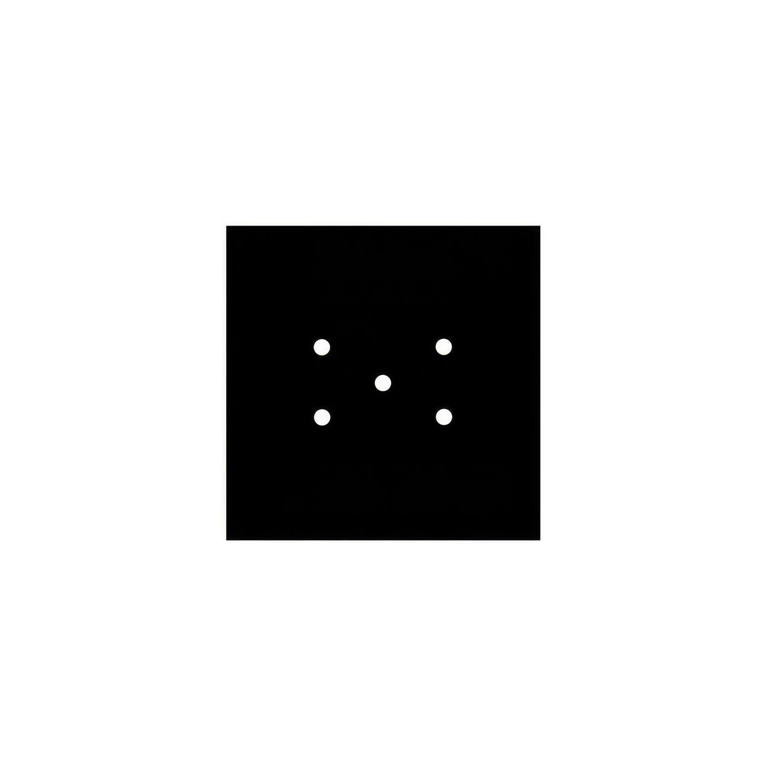 Rosone Rose-One quadrato, 200 mm con 5 fori e 4 fori laterali - Nero opaco Bianco